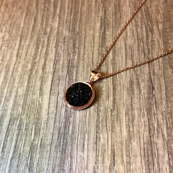 Jewelry - Black Druzy w/Rose Gold Necklace